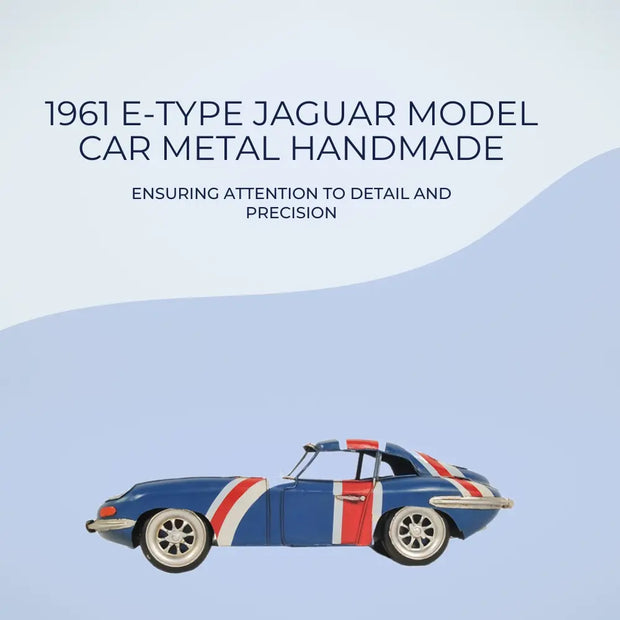 1961 E-Type Jaguar Model Car Metal Handmade