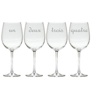 Wine Glass Gift Set with French Numbers, 4 pieces - The National Memo