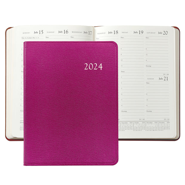 2024 Desk Diary - Traditional/Goatskin/Crocodile
