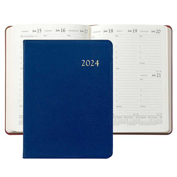 2024 Desk Diary - Traditional/Goatskin/Crocodile