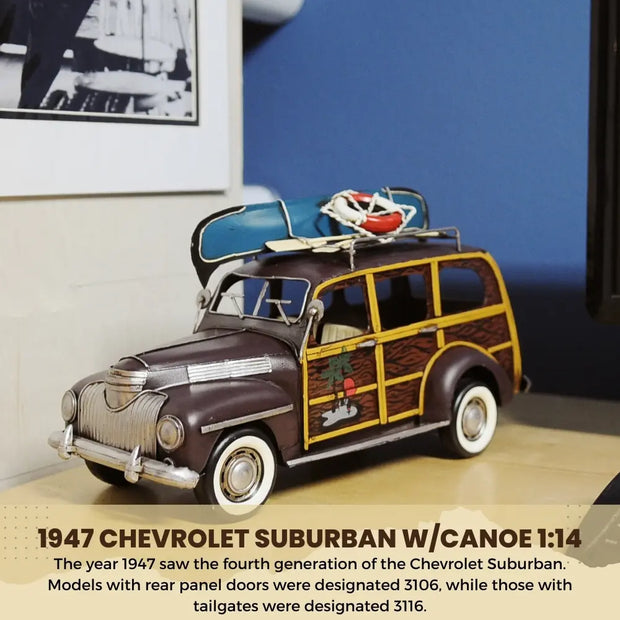 1947 Chevrolet Suburban W/Canoe 1:14
