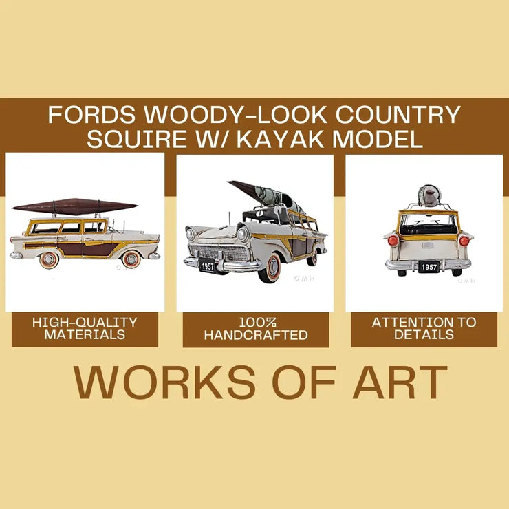 Fords Woody-Look Country Squire W/ Kayak