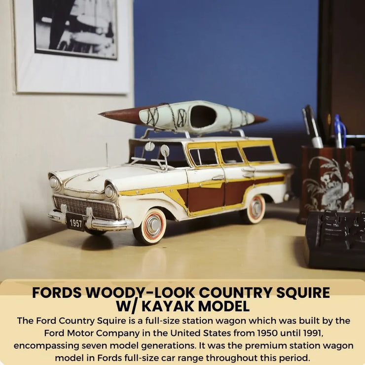 Fords Woody-Look Country Squire W/ Kayak