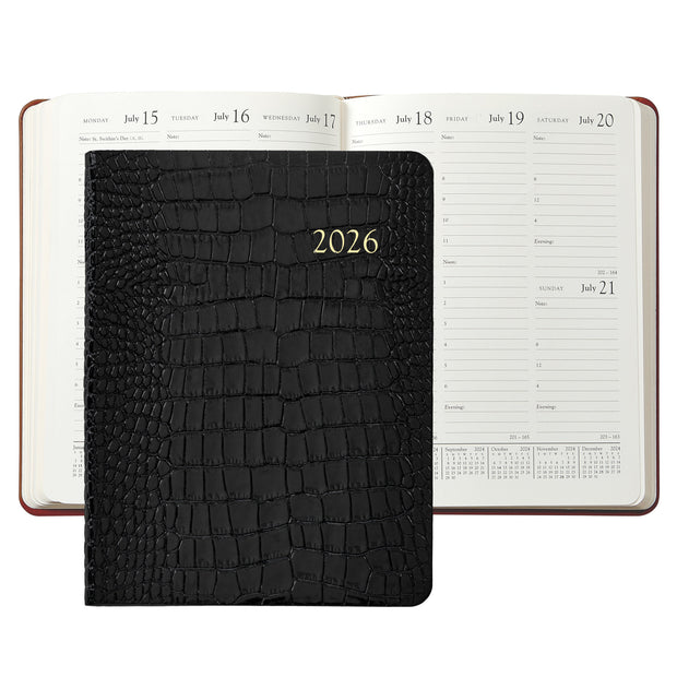 2026 Desk Diary - Traditional/Goatskin/Crocodile