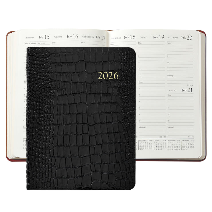 2026 Desk Diary - Traditional/Goatskin/Crocodile