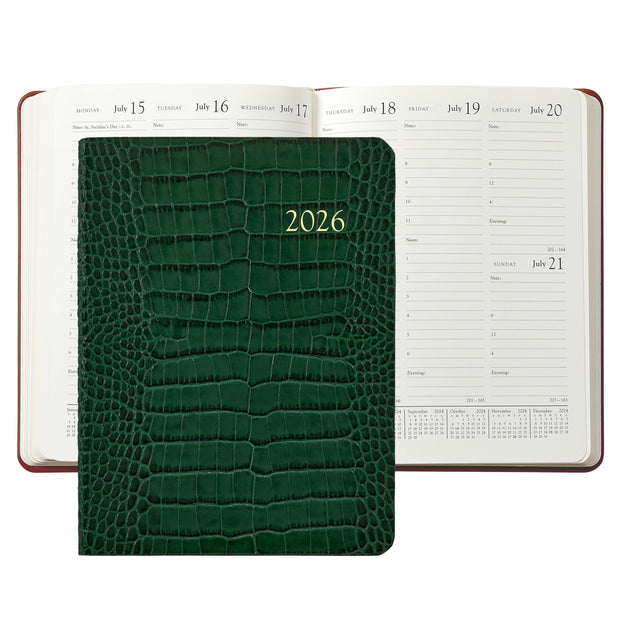 2026 Desk Diary - Traditional/Goatskin/Crocodile