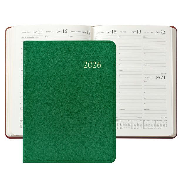 2026 Desk Diary - Traditional/Goatskin/Crocodile