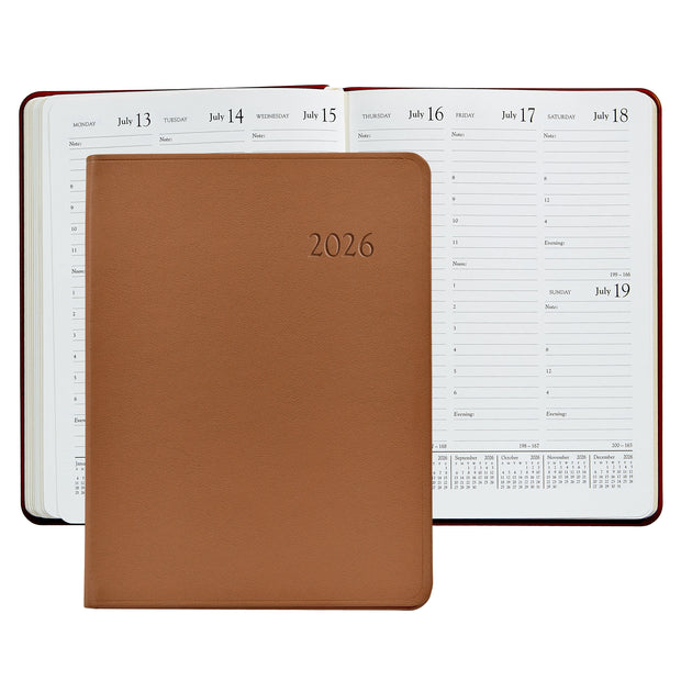 2026 Desk Diary - Traditional/Goatskin/Crocodile