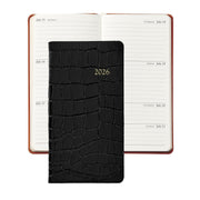 2026 Pocket Datebook Planner 6" - Traditional, Goatskin, & Crocodile Leather