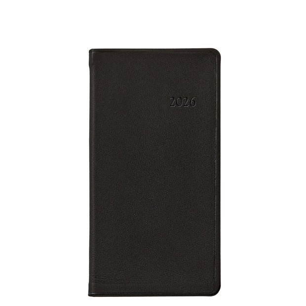 2026 Pocket Datebook Planner 6" - Traditional, Goatskin, & Crocodile Leather