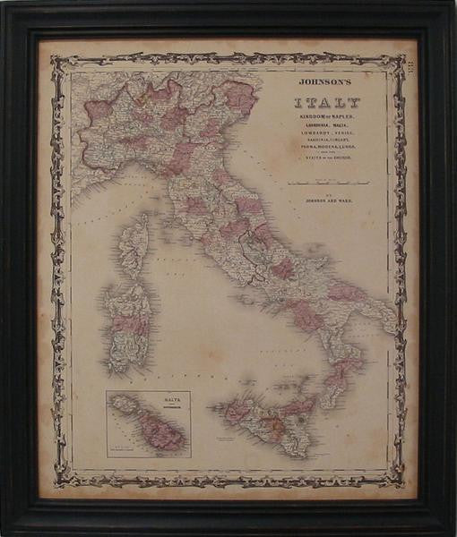 Vintage Map of Italy by Johnson - The National Memo