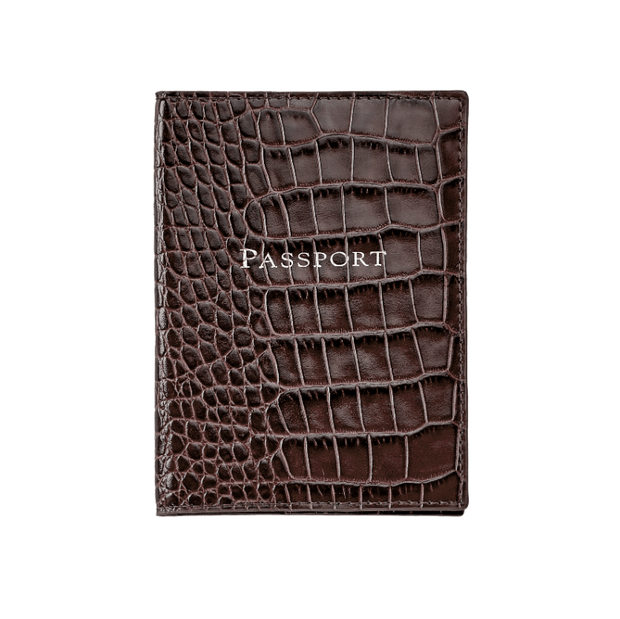 Leather Passport Holder - Traditional, Goatskin and Crocodile - The National Memo