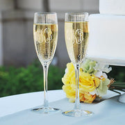 Personalized Glass Champagne Flutes, Set of 4, 8 oz. each - The National Memo