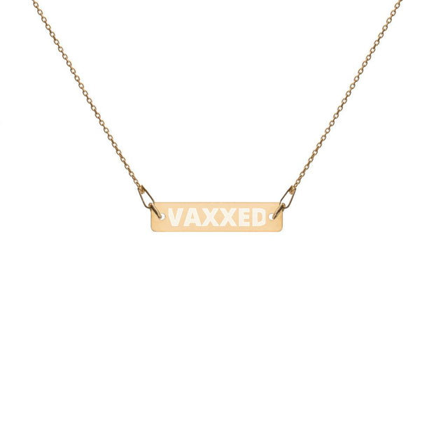 Vaxxed Engraved Bar Chain Necklace - The National Memo