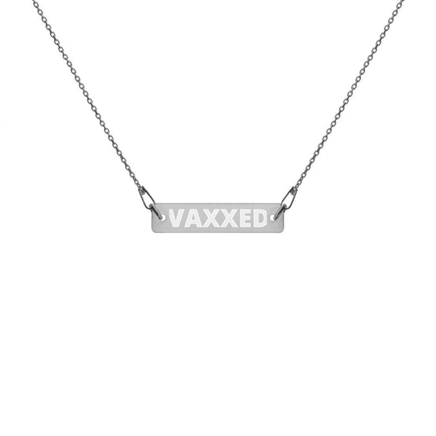 Vaxxed Engraved Bar Chain Necklace - The National Memo